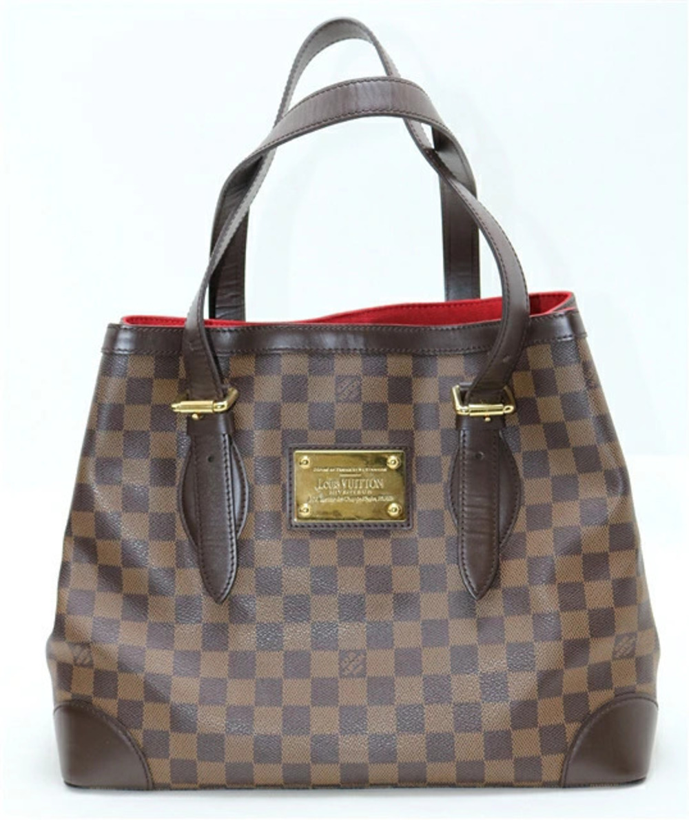 LOUIS VUITTON Hampstead Tote Bag Shoulder Damier Ebene Brown
